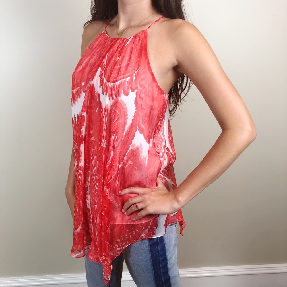 Milly of New York Silk Paisley Scarf Tank
